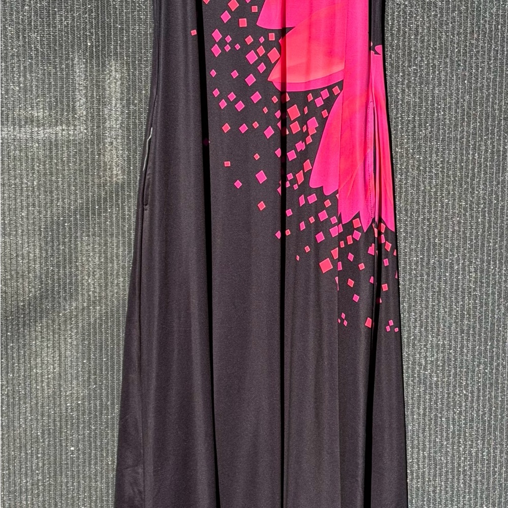 Black and Pink Maxi Dress